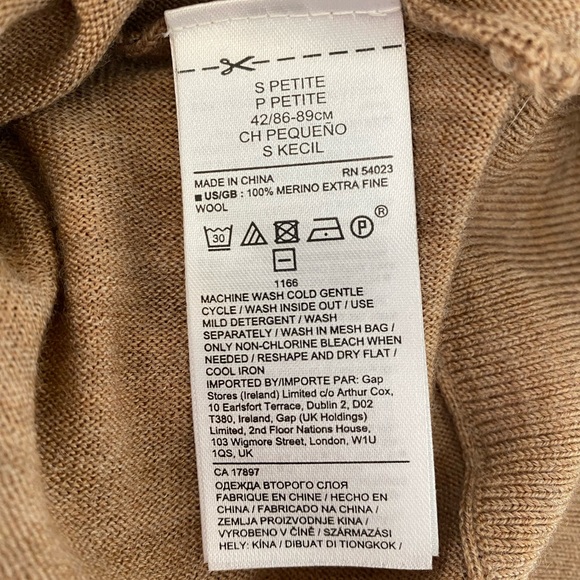 Banana Republic 100% Marino Wool Dolman Sleeves V-Neck Sweater Size Small Petite - Picture 8 of 8